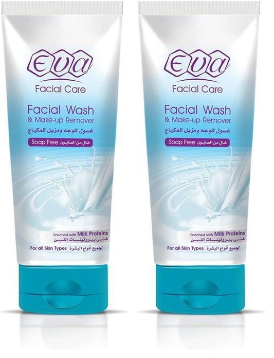 Eva Skin Care - Facial Wash and Make-up Remover with Milk Proteins (Pack of 2)