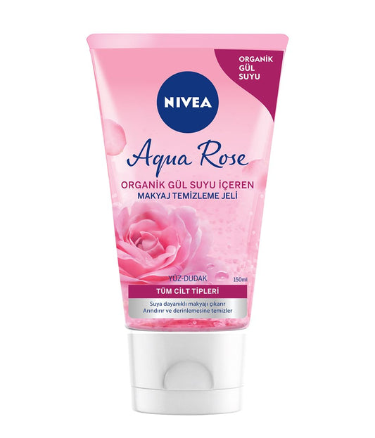 NIVEA Aqua Rose Organic Rose Water Make-Up Cleansing Gel 150 ml Moisturising Revitalizing