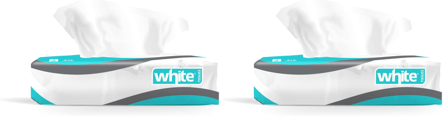 White flexi 210 facial tissues (Pack of 2)