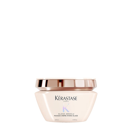 KÉRASTASE Gloss Absolu Masque Crème Hydra-Glaze, Hair Mask for Shine and Smoothness, with Hyaluronic Acid and Glycolic Acid Haircare For Thick, Frizz-prone Hair, 200 ml