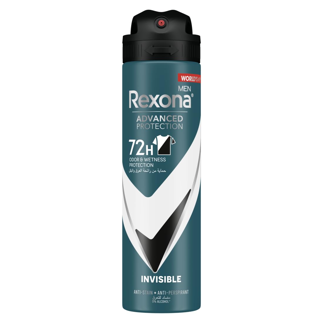 Rexona Men Advanced Protection 72H+ Clear Antiperspirant Deodorant Spray Invisible Dry Black & White 150ML