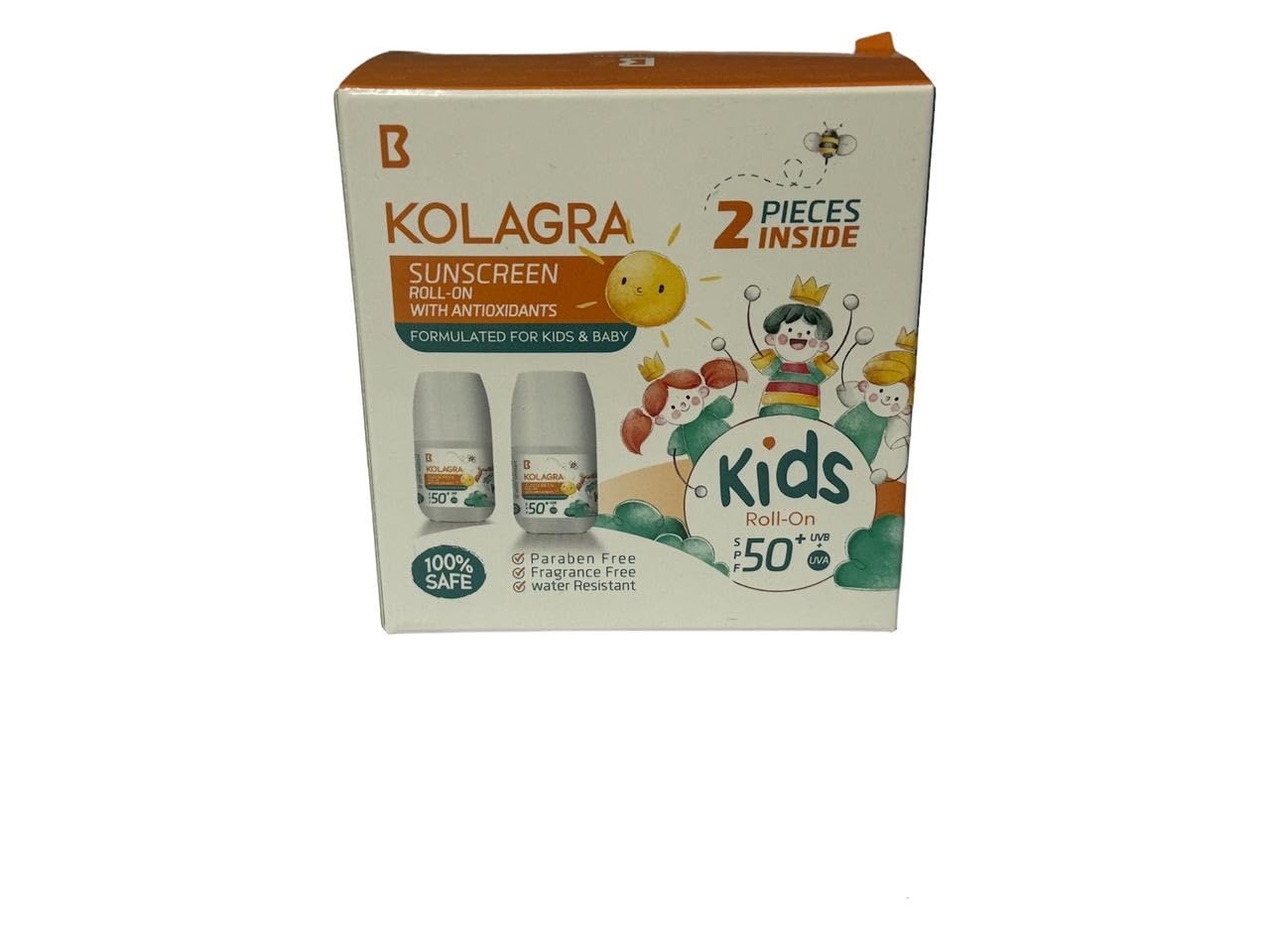Kolagra sunscreen Roll-on with Antioxidants for baby - 2 Pieces - 50 SPF