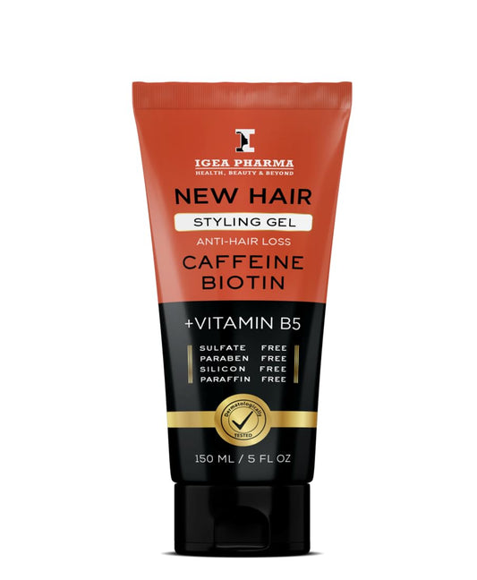 Igea Pharma Hair Styling Gel with Biotin, Caffeine and Vitamin B5, Strengthening and Growth Formula, 150 gm