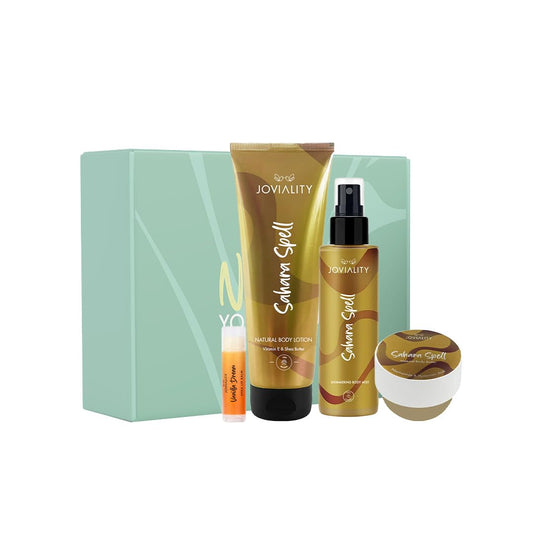 Joviality Sahara Glow Kit - Sahara Spell - Body Lotion + Body Mist + Body Butter + Lip Balm - Amber & Vanilla