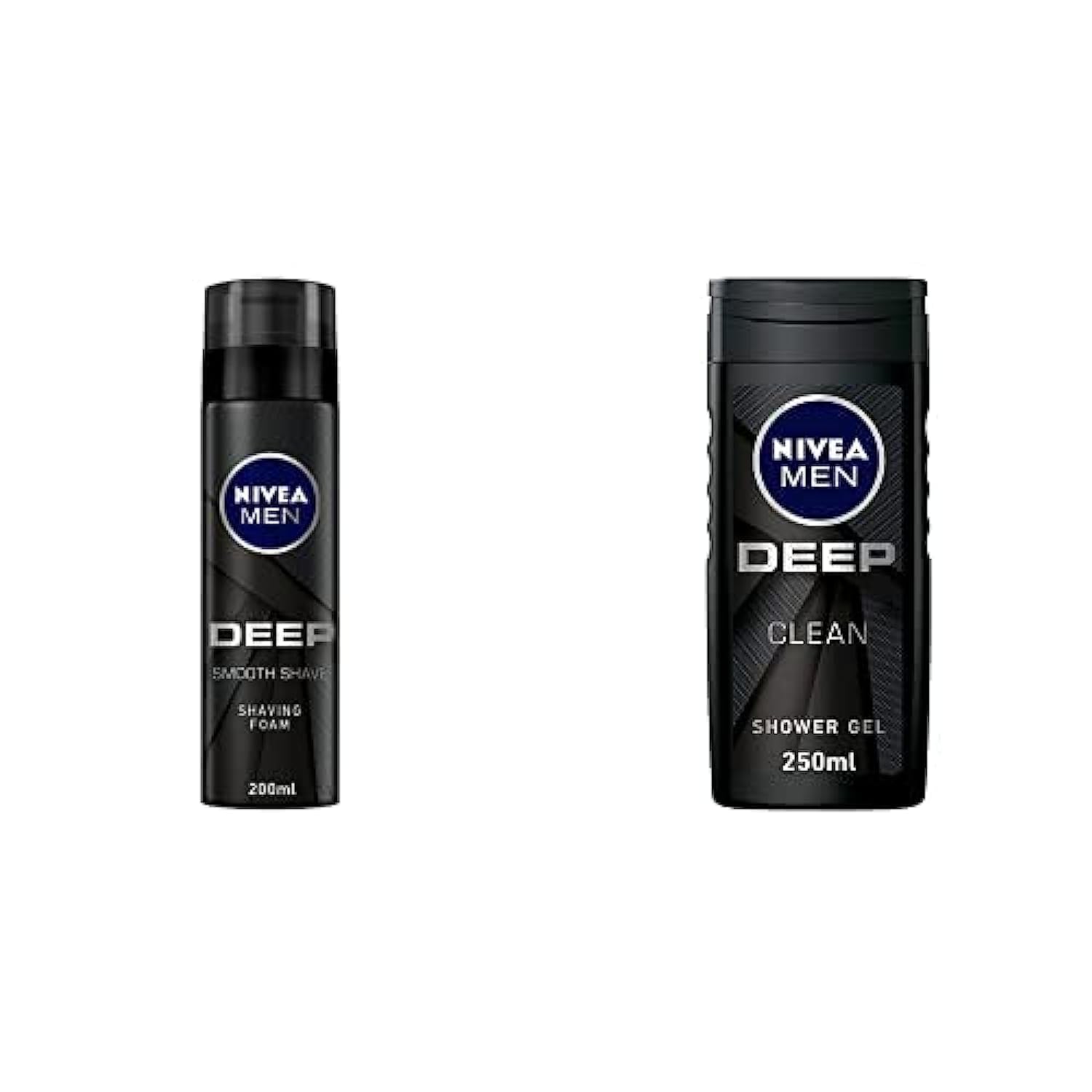 NIVEA Men Deep (Smooth Shaving Foam and Shower Gel Woody Scent) Bundle