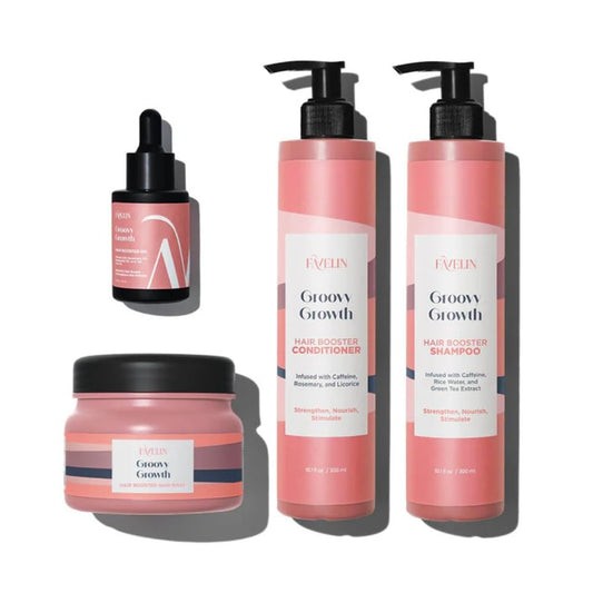 Favelin Groovy Growth Extra Set 300 ml | (Groovy Growth Shampoo & Conditioner & Mask)900 ML & Oil 35 ML | With Caffeine & Rosemary | Reducing Hair Loss and Boosting Growth
