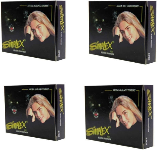 Simplex Black Panther Natural Male Latex 4 PACK - 3 pieces per One.