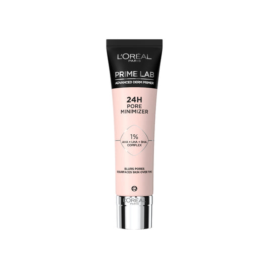L'Oréal Paris Pore Minimiser Primer, Advanced Derm Primer, Tightened Pores, Resurfaced Skin, Matte Finish, 24H Wear, Prime Lab, 30ml