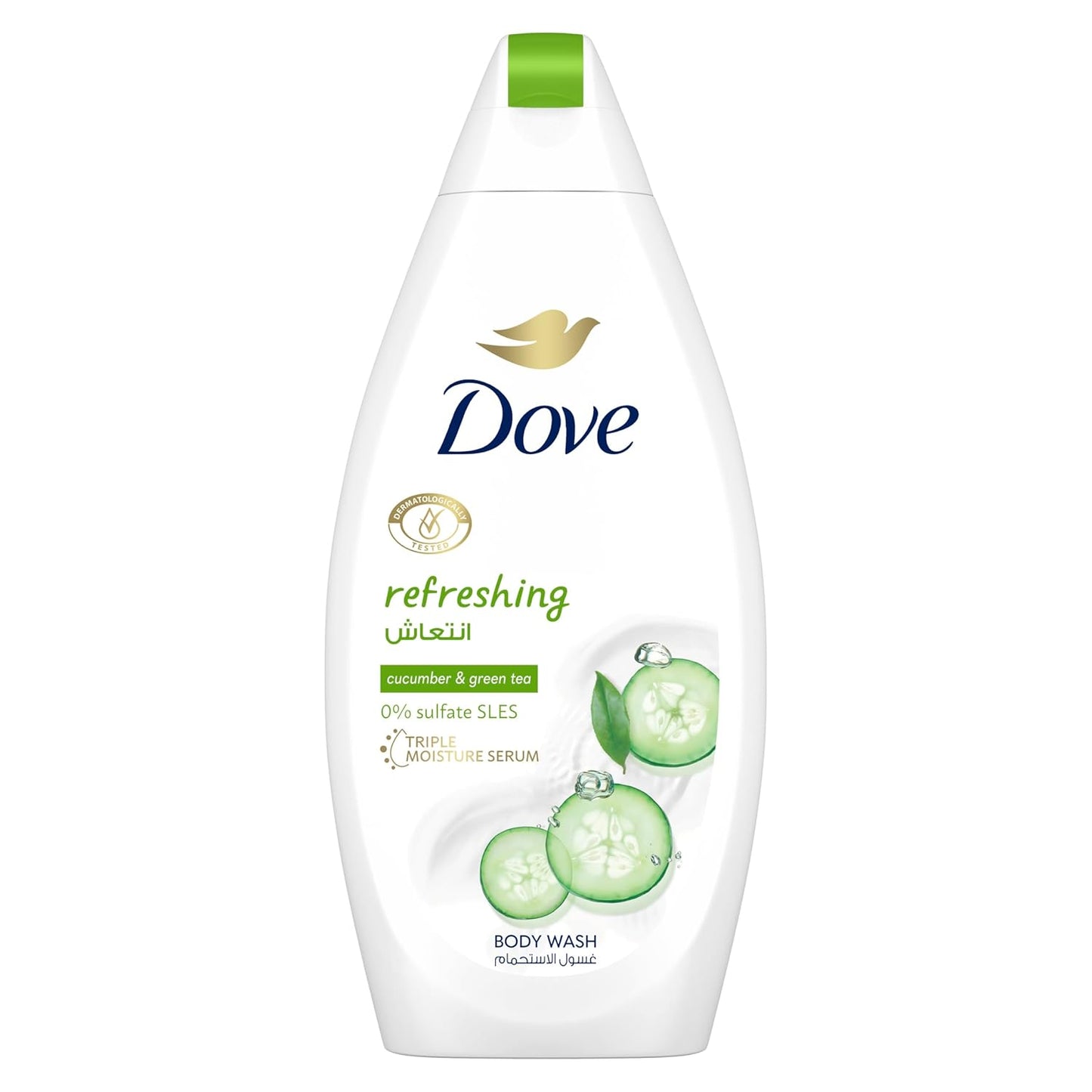 Dove Go Fresh Refreshing Body Wash for Skin Nourishing, Cucumber and Green Tea, with Moisture Renew Blend, 500ml