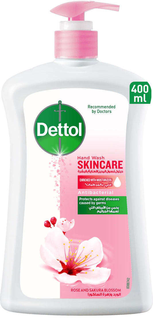 Dettol Skincare Liquid Handwash Pump - Rose & Sakura Blossom Scent| 400ML | (25% off)