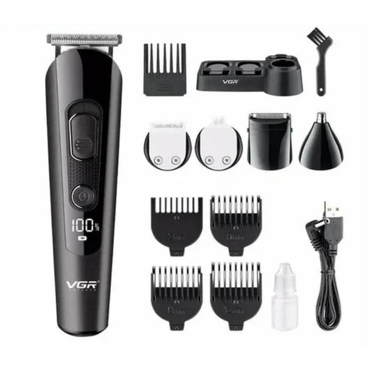 Vgr V175 Professional Cord Cordless Grooming Kit With 5 Guide Combs Runtime 150 Min Trimmer For Men, Black, Standard,1 Count