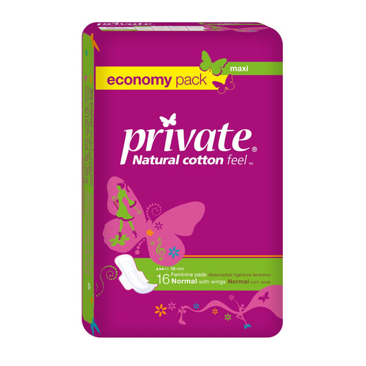 Private Maxi Sanitary Napkins with Wings, Normal Size - 6 Pads