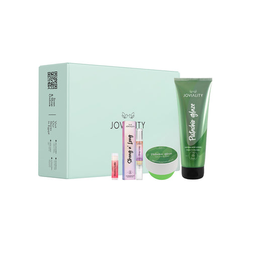 Joviality The Moisture & Glow Set - Pistachio Glaze - Natural Body Butter, Natural Body Lotion, Lip Balm, Nail Oil - Mother's Day Gift