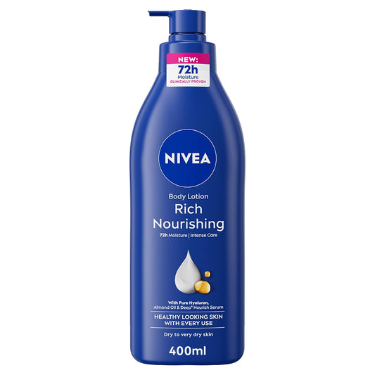 NIVEA Body Lotion Extra Dry Skin, Nourishing Almond Oil & Vitamin E, 400ml