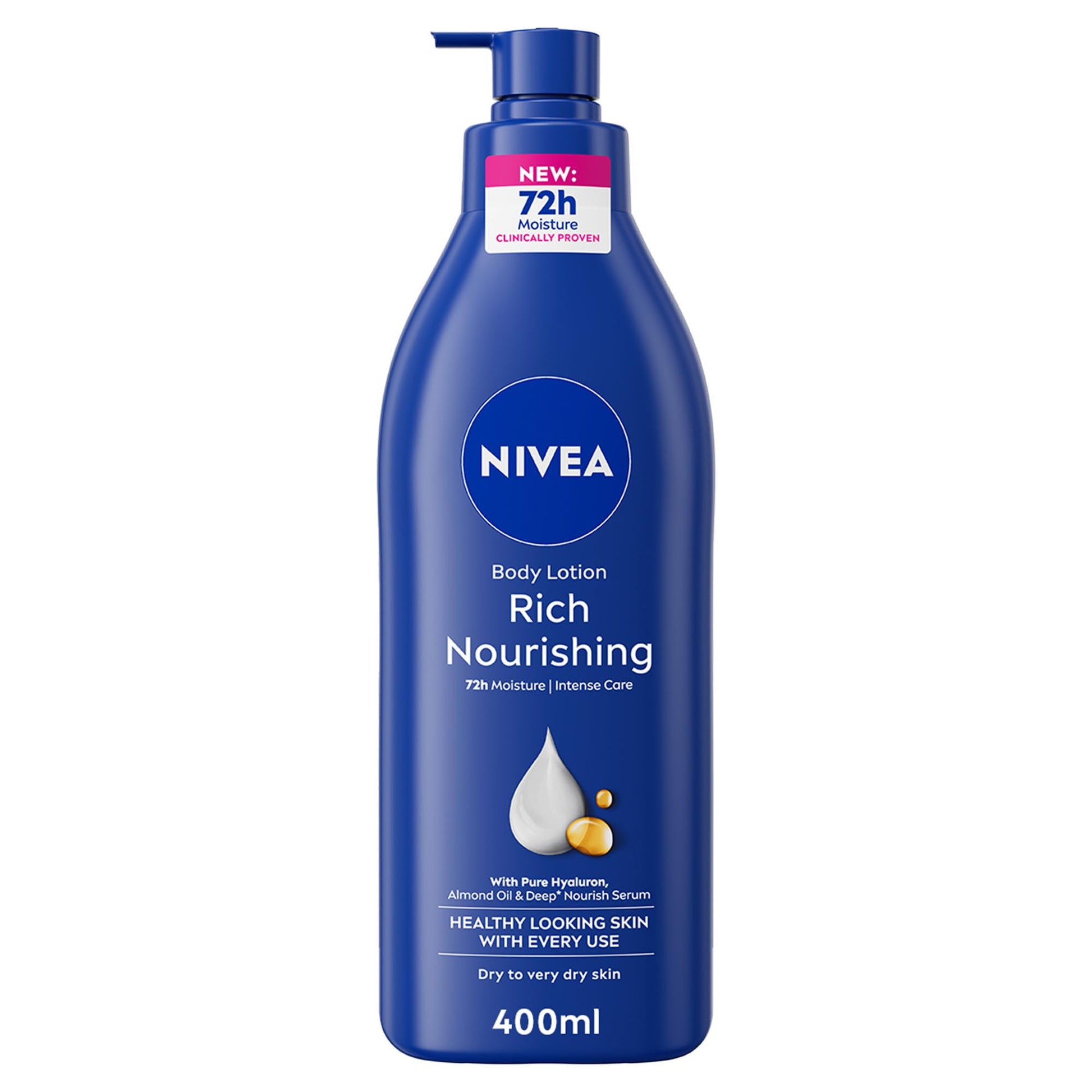 NIVEA Body Lotion Extra Dry Skin, Nourishing Almond Oil & Vitamin E, 400ml