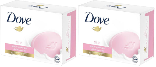 Dove Beauty Cream Bar Soap Pink Made with 1⁄4 moisturizing cream 90G (Pack of 2)