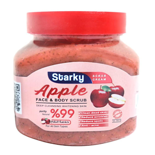 Starky scrub cream face & body scrub deep cleansing whitening skin with apple for all skin types-300ml