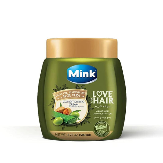 Mink Hair Conditioning Cream with Olive Oil Almond Oil and Aloe Vera, 500 gm
