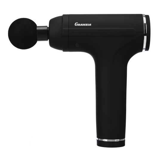 Granzia GenGun - Rechargeable Gun Massager with 6 Speed Levels, 4 Massage Heads, Type-C Charging and Carrying Case for Deep Tissue Muscle Massage