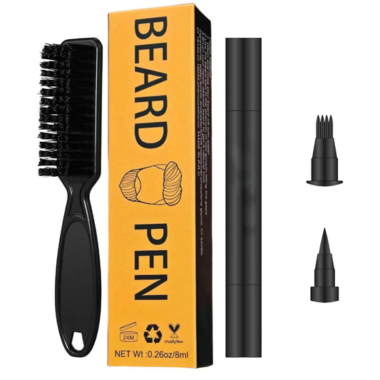 Beauty beast Beard Pencil Filler for man Water Proof Beard pen and beard brush Long Lasting Coverage Natural Finish, Male Mustache Repair Shape, Effective Enhance Facial Hair(BLACK)