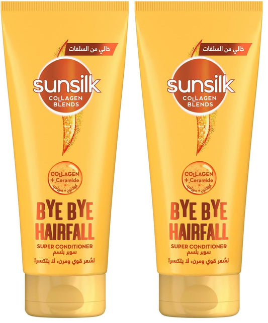 Sunsilk Collagen Blends sulfate free Super Conditioner, Bye Bye Hair Fall with Collagen & Ceramide, for 10X stronger & flexible Hair, 170ml (Pack of 2)