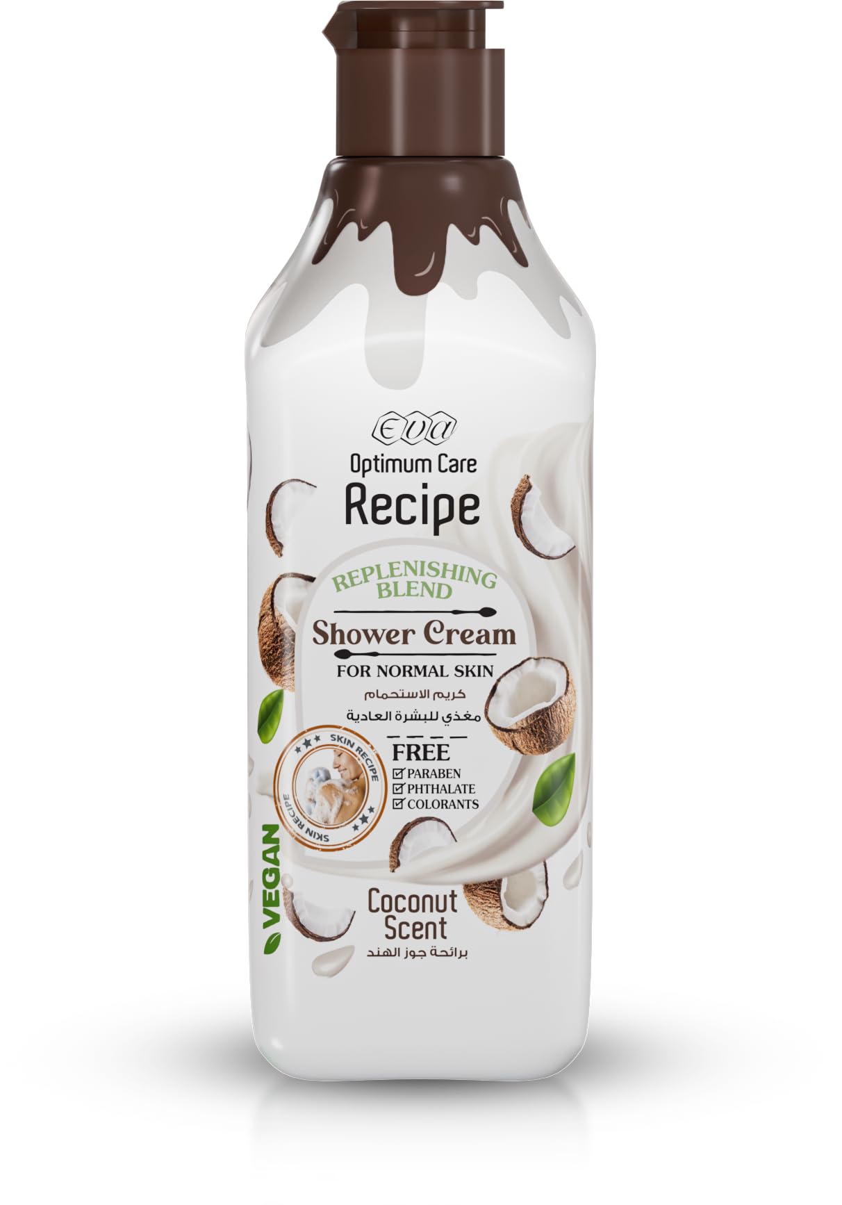 Eva Optimum Care Recipe Replenishing Blend Shower Cream For Normal Skin - Coconut Scent 370 Ml
