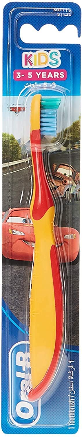 Oral-B Kids Soft Toothbrush, Disney Cars, 3-5 Years, Assorted Color