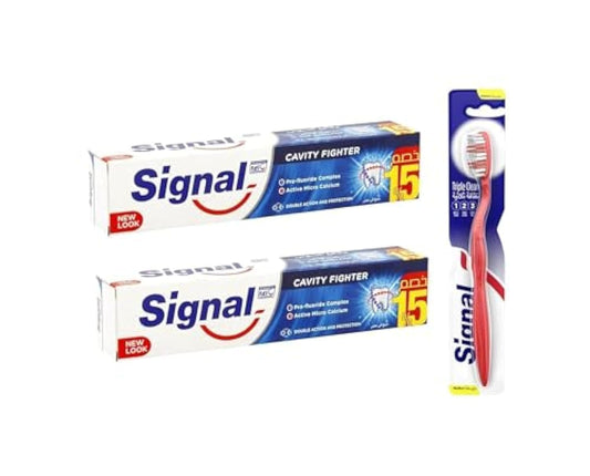 Signal Two Cavity Fighter Toothpaste 120 ML + Tooth Brush