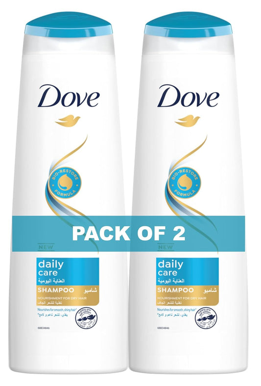 Dove Shampoo, for dry hair, Daily Care, nourishing care for up to 100% softer hair, 2 x 350ml