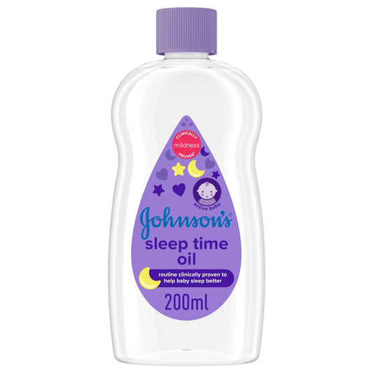 JOHNSON'S Baby Bedtime Oil For Babies, Soothes And Moisturizes Skin, Clinically Proven Gentle Formula Ideal For Sensitive Skin, Helps Your Baby Sleep 200ML
