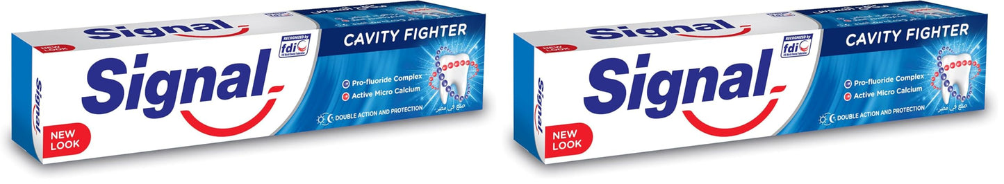 Signal Cavity Fighter with Micro Calcium and Pro-fluoride to help prevent gum bleeding and 10x stronger teeth Toothpaste 50ml (Pack of 2)