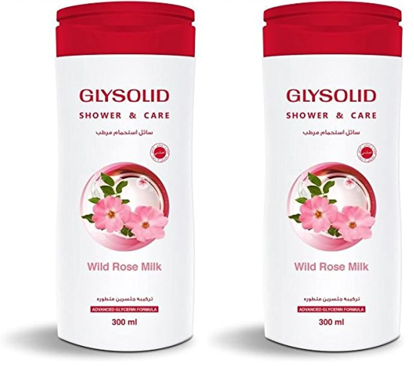 Glysolid shower gel- wild rose milk 300 ml (Pack of 2)