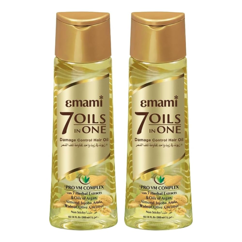 Emami 7 Oils in 1 | 200 ml - Pack of 2 | Damage Control Hair Oil | With Pro VM Complex | 7 Herbal extracts and oils | Reduce Hair Fall Upto 96% | Makes Hair Upto 20X Stronger | Non Sticky Hair Oil