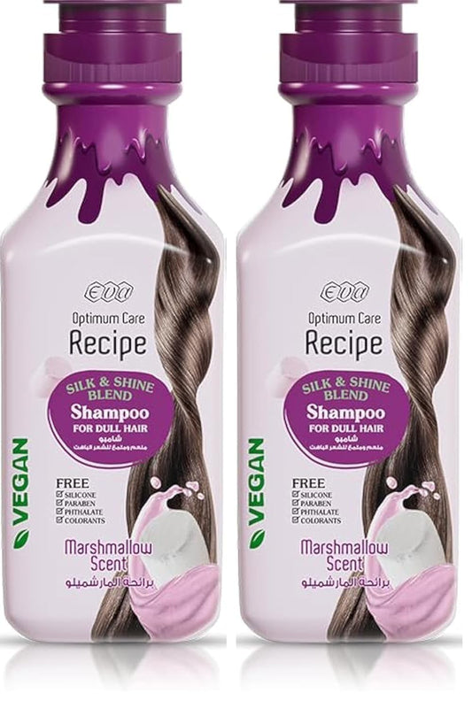 Eva Optimum Care Recipe Silk & Shine Blend Shampoo Marshmallow Scent 350 Ml (Pack of 2)