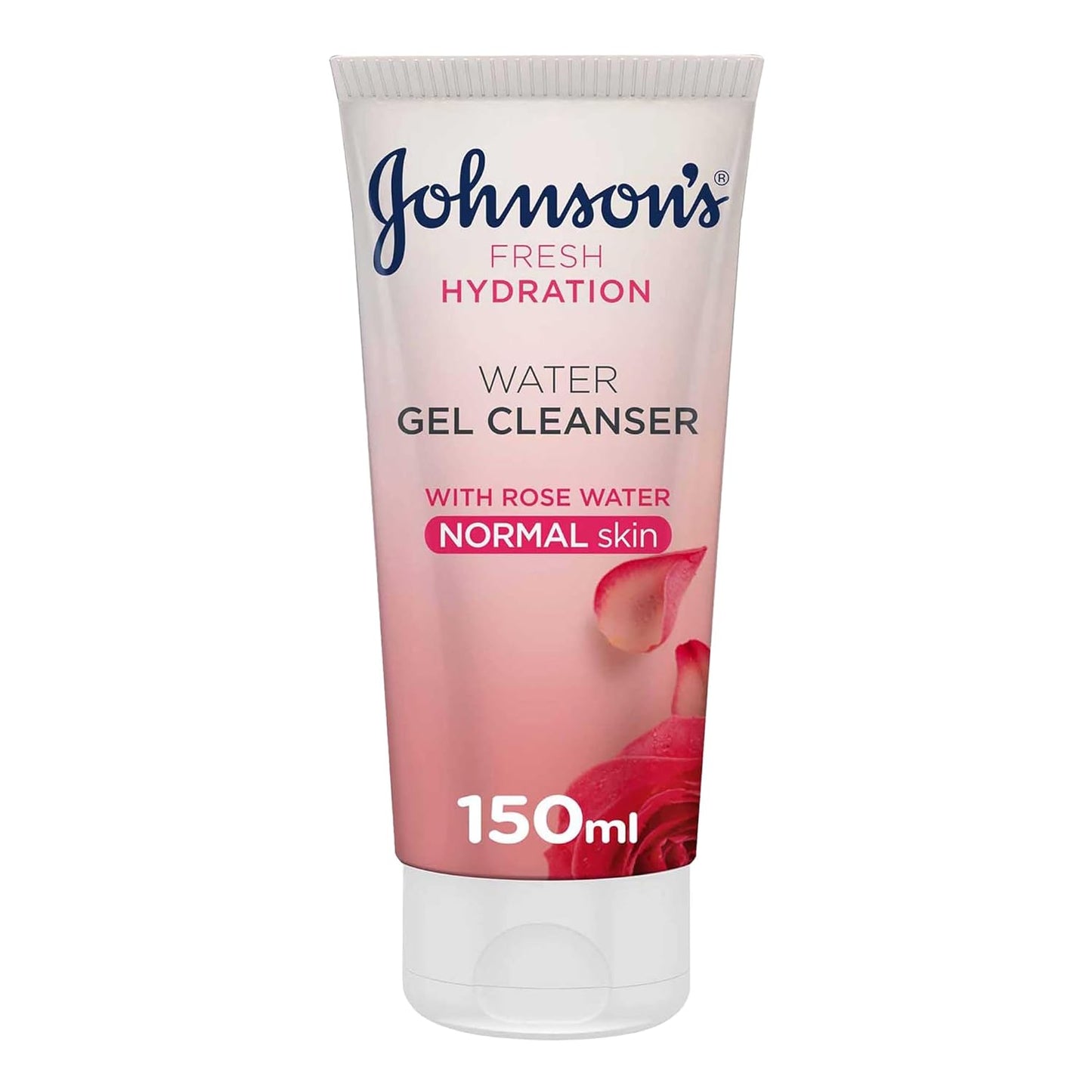Johnson's Fresh Hydration Water Gel Face Wash, Contains Rose Water & Glycerin, Hydrates & Refreshes, Normal Skin, 150ml