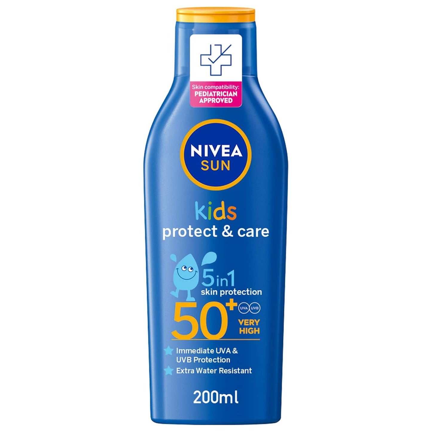 NIVEA SUN Kids Lotion, UVA & UVB Protection, Protect & Play Moisturizing, SPF 50+, 200ml