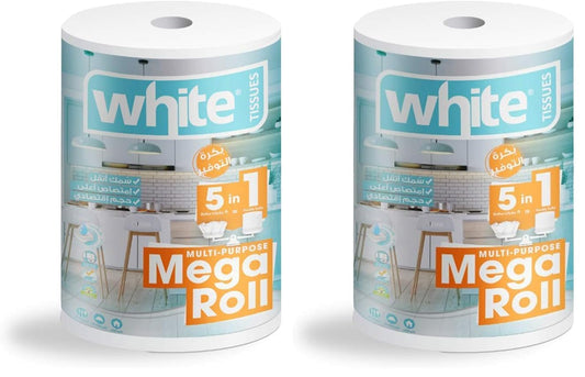 White multi-purpose kitchen mega roll - 325 sheet (Pack of 2)