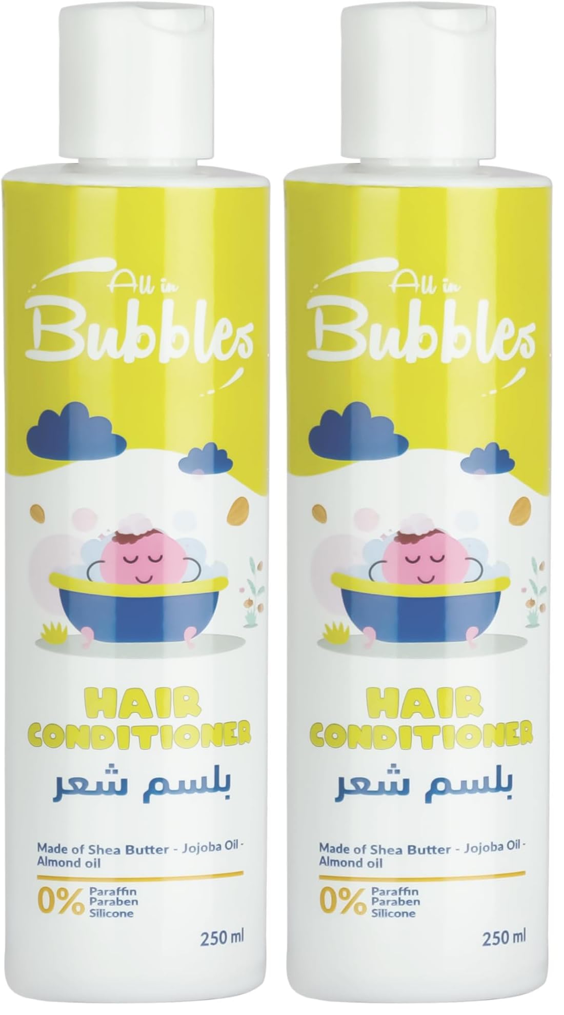 Bubbles Baby Hair Conditioner 250ml (0% Paraffin 0% Paraben 0% Silicone) (Pack of 2)