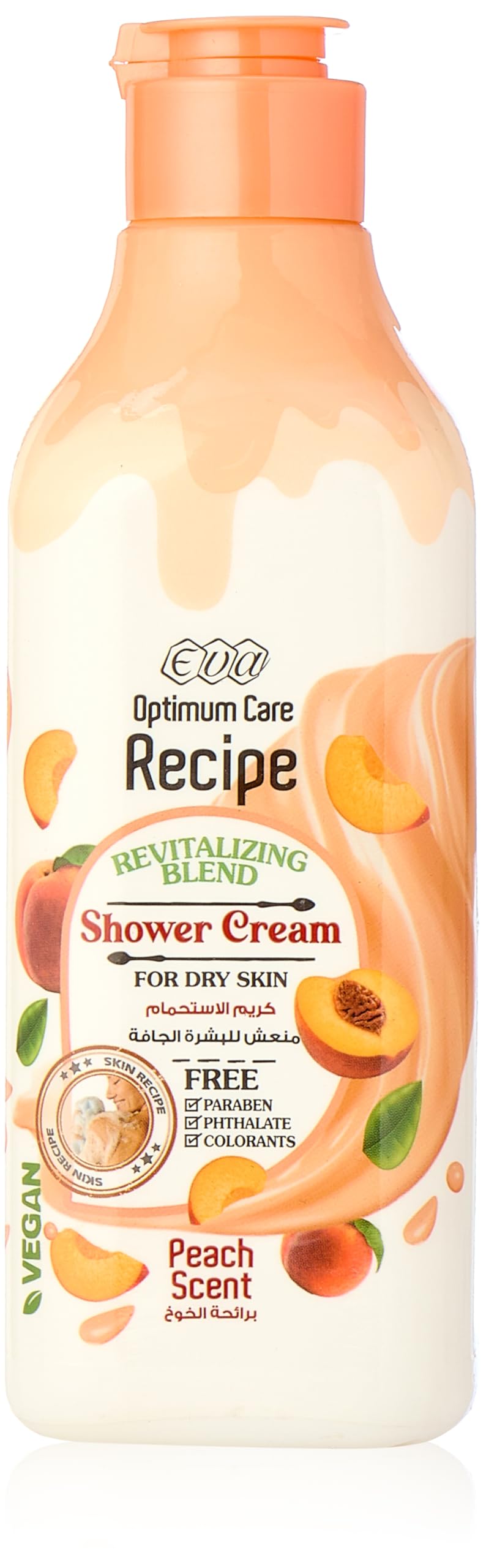 Eva Optimum Care Recipe Revitalizing Blend Shower Cream For Dry Skin - Peach Scent 370 Ml
