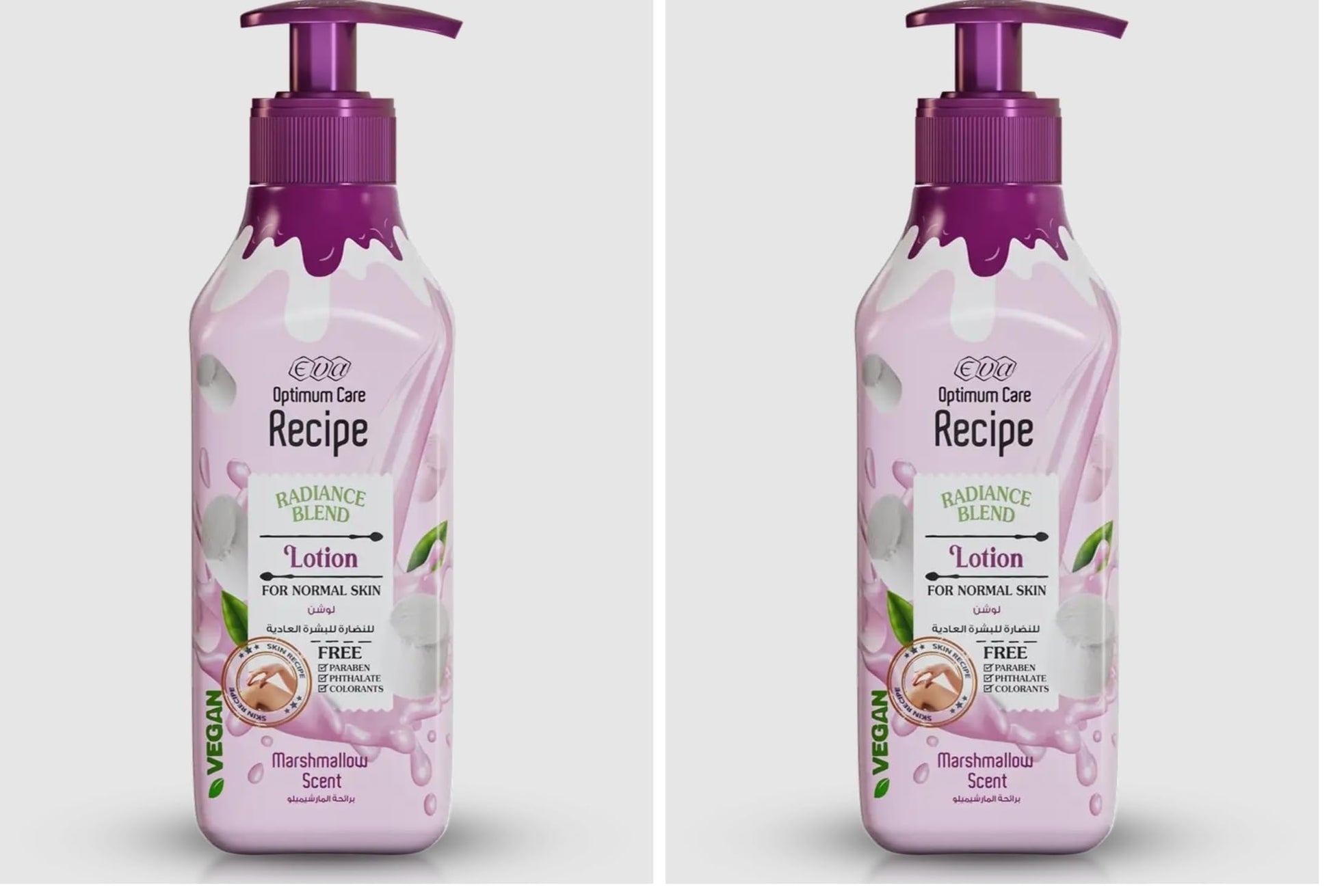 Eva Cosmetics Optimum Care Recipe Radiance Blend Lotion For Normal Skin - Marshmallow Scent 370 Ml (Pack of 2)