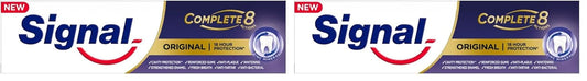 Signal Complete 8 Original with Zinc Mineral without Triclosan for 18H Protection Toothpaste 75ml (Pack of 2)