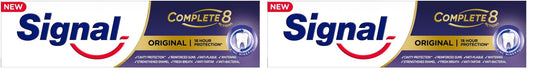 Signal Complete 8 Original with Zinc Mineral without Triclosan for 18H Protection Toothpaste 75ml (Pack of 2)