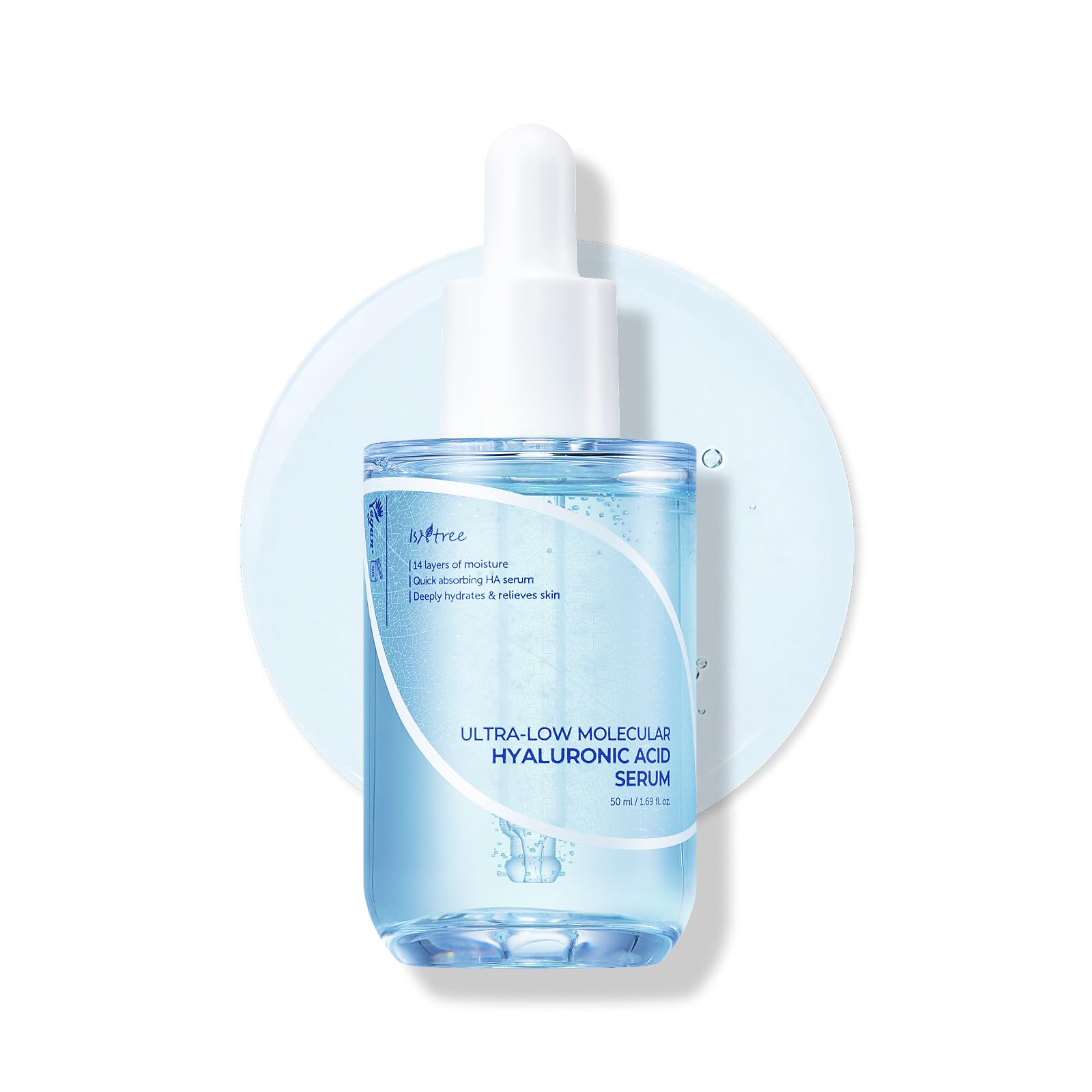 IsNtree Ultra-low Molecular Hyaluronic acid Serum 50ml 1.69 fl.oz. | Quick absorbing Hyaluronic acid serum | Deeply hydrates and smoothens the skin