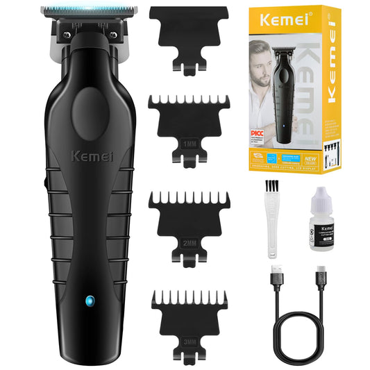 KEMEI 2299 Trimmer Professional Cordless Hair Clipper for Men Electric Beard Trimmers Barber Hair Cuttings Kit, Zero Gapped T Blade Trimmers for Men, KM-2299
