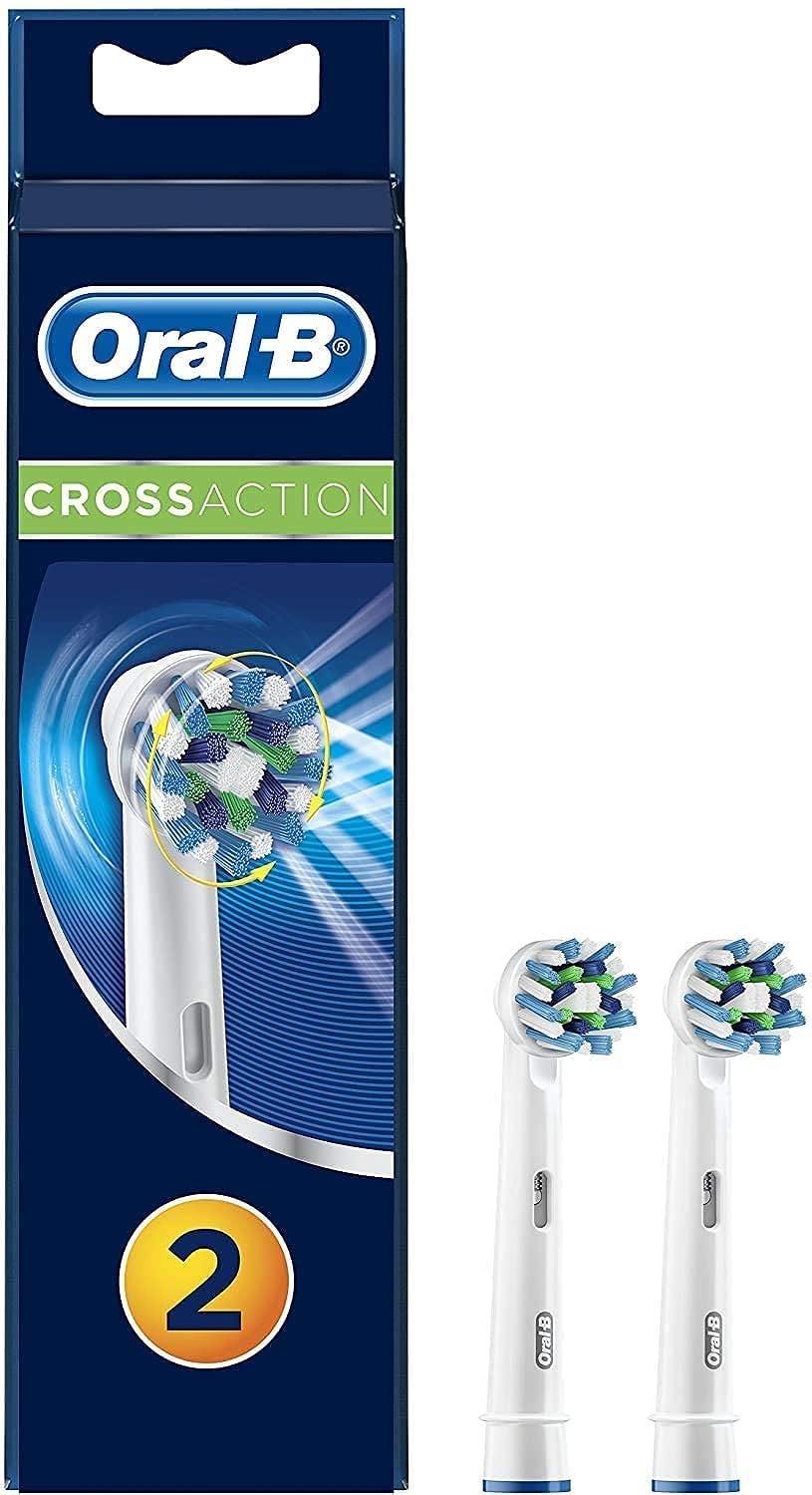 Oral-B Cross Action Electric Toothbrush Replacement Brush Heads Refill, Powered by Braun - Pack of 2 - Packaging May Vary – EB50-2