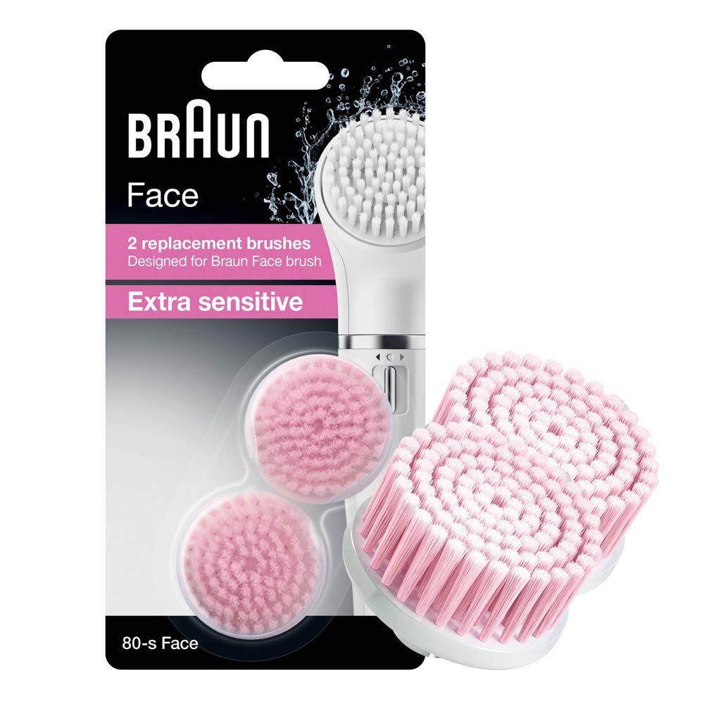 Braun Face Extra Sensitive Replacement Brush Refill, Duo Pack, 80-S Face