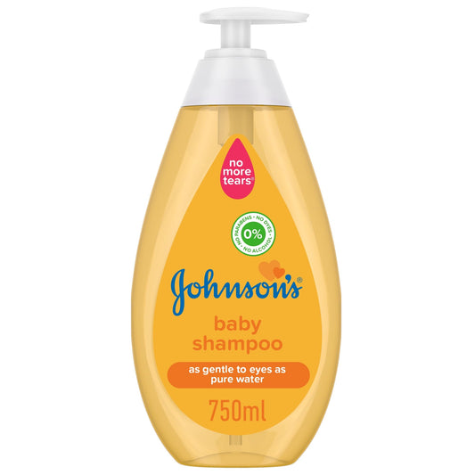 Johnson’s Baby No More Tears Shampoo, 750ml, Our Mildest Shampoo, Softly Cleanses your Baby’s Hair, leaving it feeling soft, Hypoallergenic and Scalp Friendly