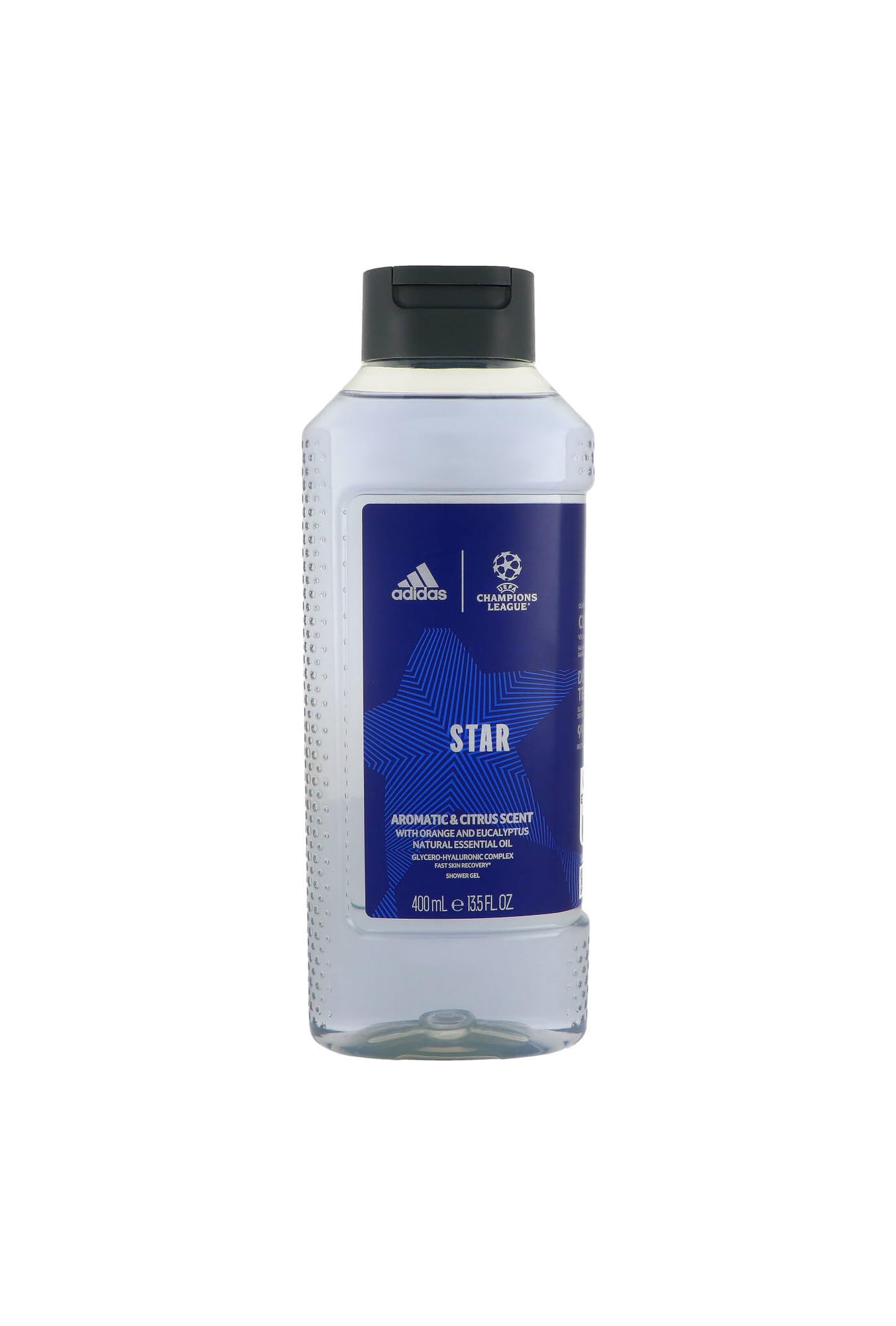 adidas Uefa Star Edition Men'S Shower Gel Body Wash, Vegan Formula, 400 Ml