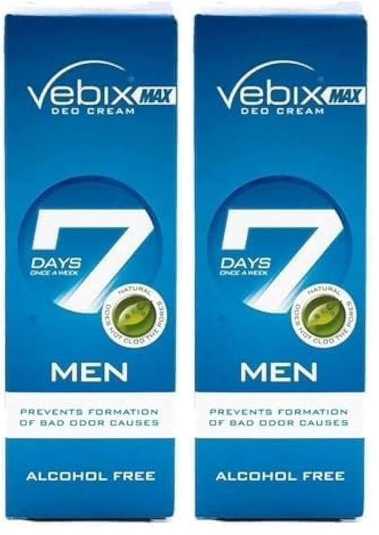 Vebix deodorant cream max for men active, 25ml (Pack of 2)