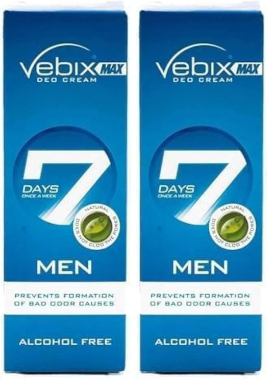 Vebix deodorant cream max for men active, 25ml (Pack of 2)